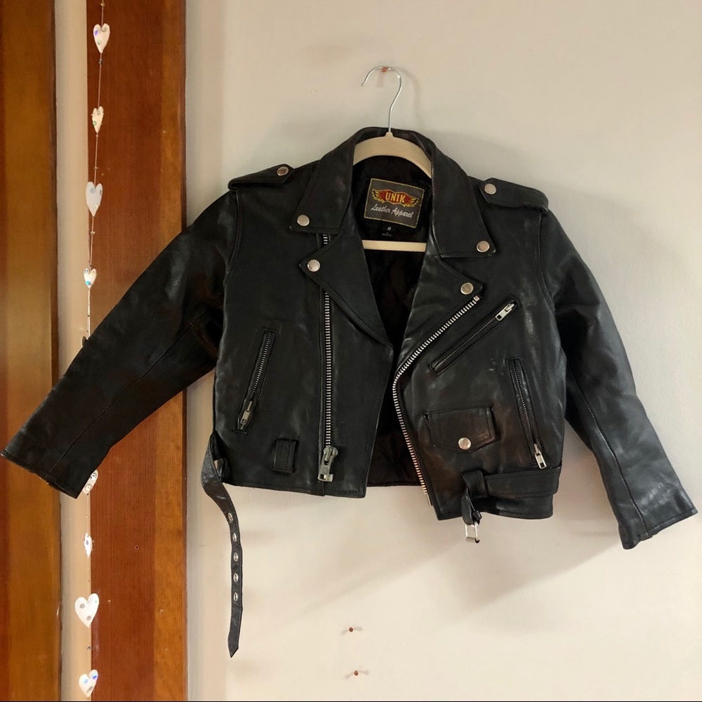 Adorable GENUINE Leather Moto Jacket for Children